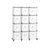 Cube Organiser - Non-Woven Fabric - Ink Black and Dove Grey - Customisable Shape with 12 Storage Boxes