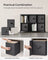 Cube Storage Organiser - Non-Woven Fabric - Ink Black and Dove Grey - Customisable Design with 16 Storage Boxes