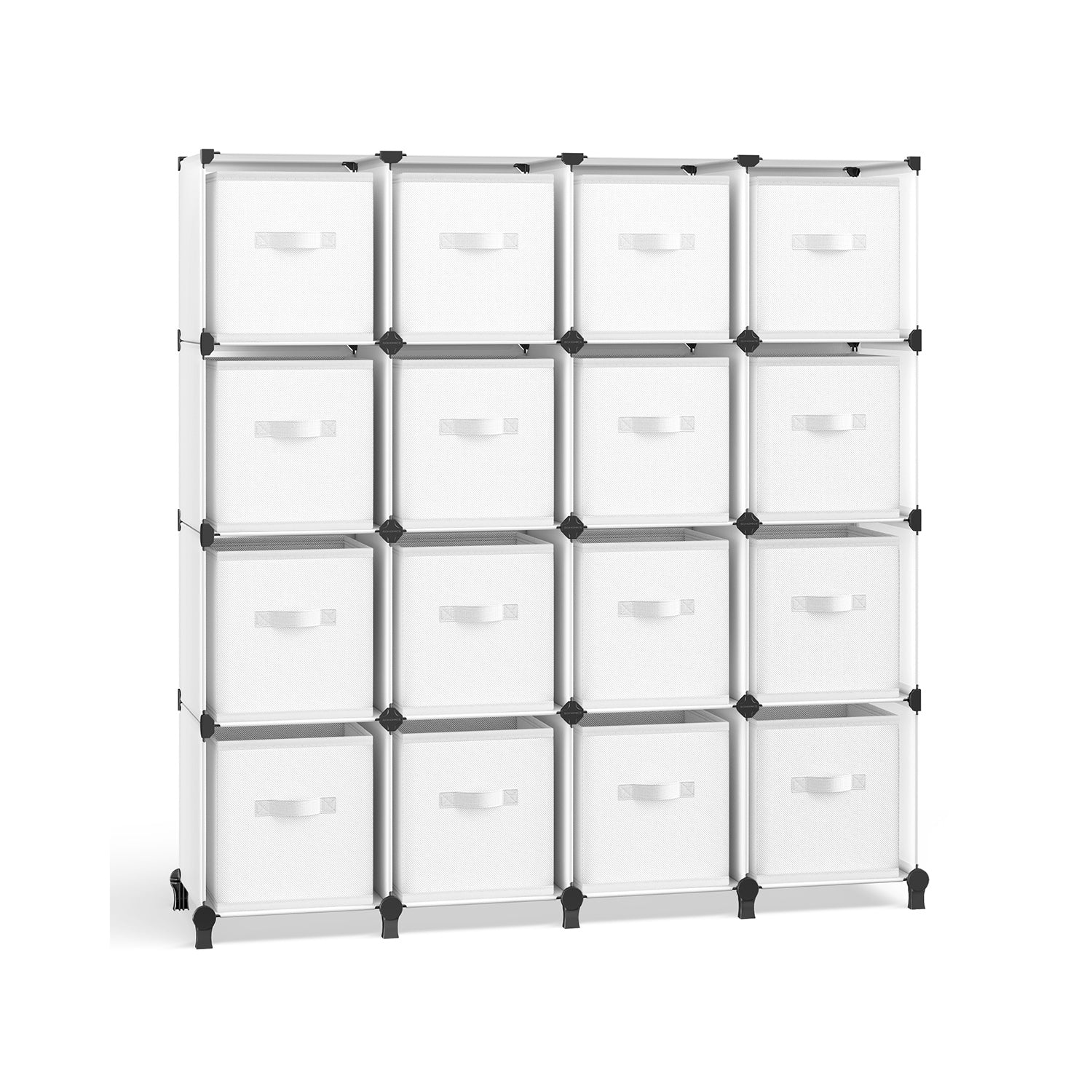 Cube Storage Organiser - Non-Woven Fabric - Ink Black and Dove Grey - Customisable Design with 16 Storage Boxes