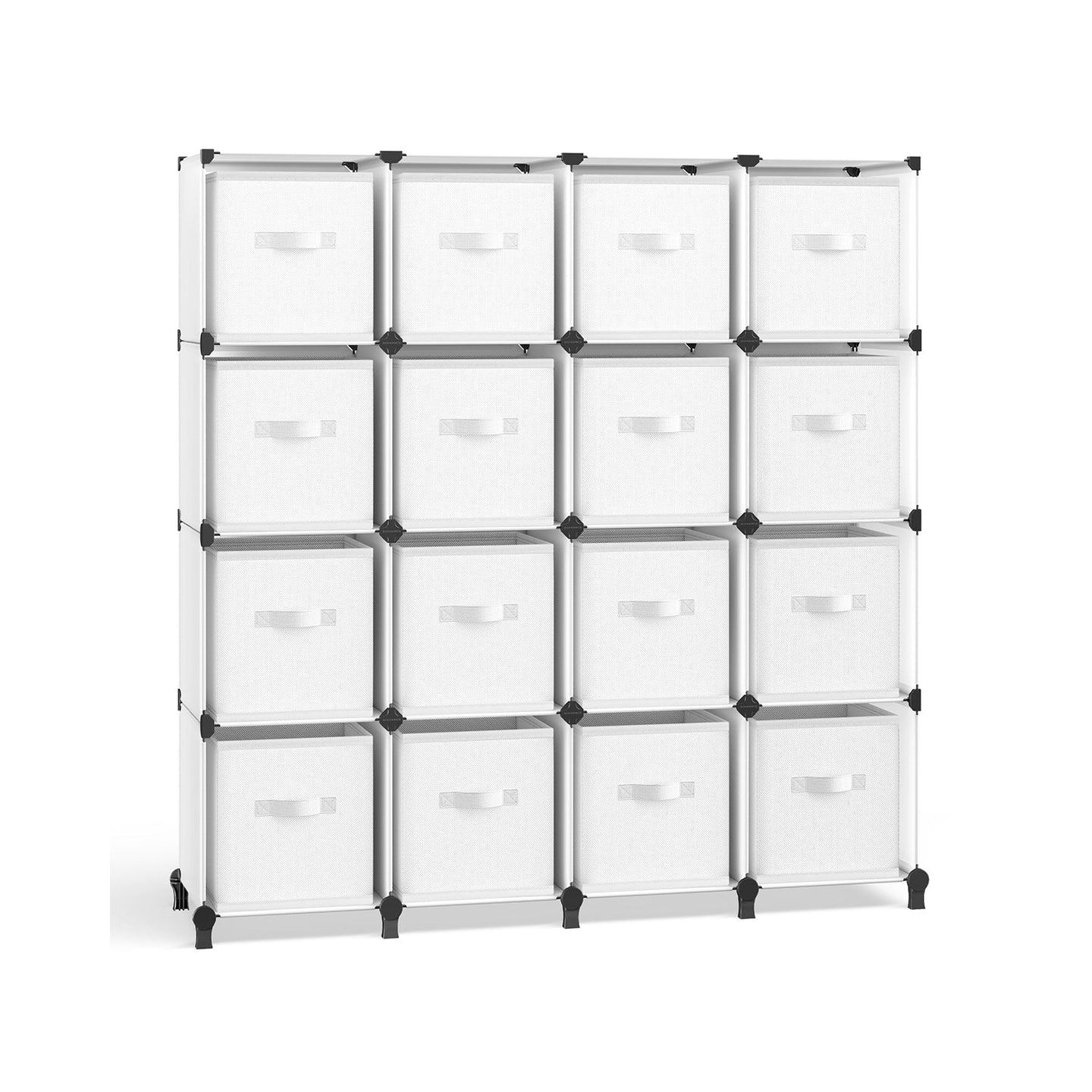 Cube Storage Organiser - Non-Woven Fabric - Ink Black and Dove Grey - Customisable Design with 16 Storage Boxes