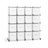Cube Storage Organiser - Non-Woven Fabric - Ink Black and Dove Grey - Customisable Design with 16 Storage Boxes