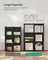 Cube Storage Organiser - Plastic - Ink Black - 6-Cube Design with Metal Grid Top
