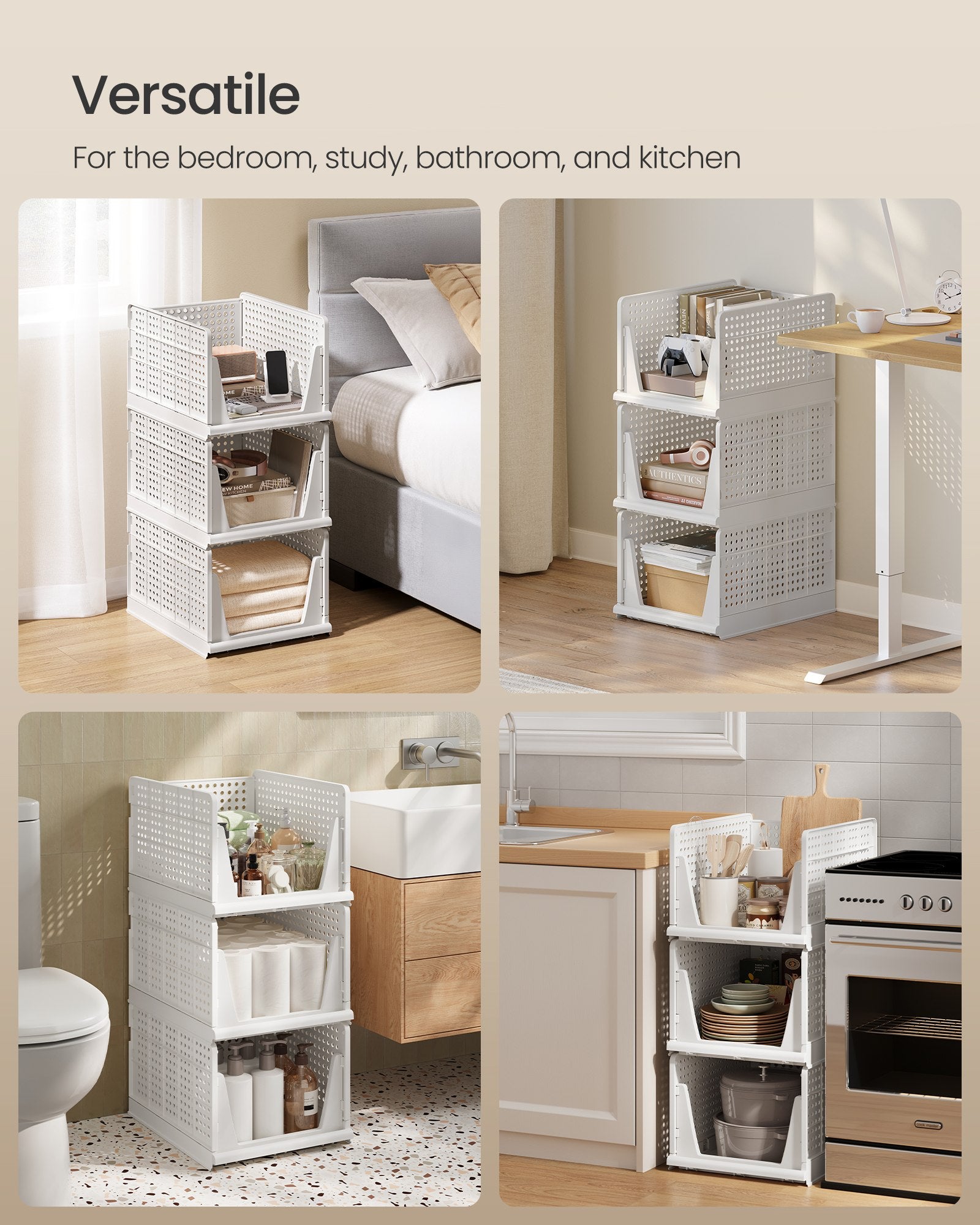 Storage Cabinet - With Doors and Adjustable Shelves - White