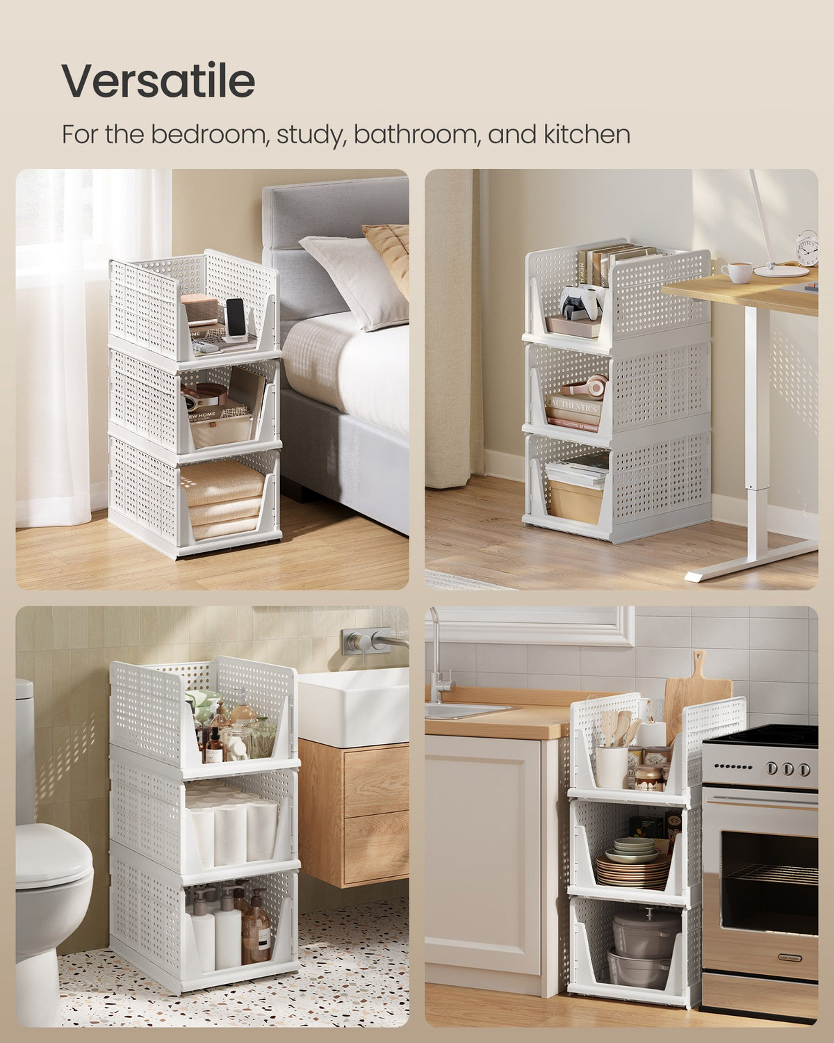 Storage Cabinet - With Doors and Adjustable Shelves - White