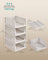Stackable Storage Baskets - Fabric - White - Foldable and Organizational Set of 4