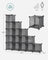Cube Storage Organiser - 16 Stackable Cubes - PP Plastic - Slate Grey