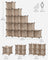16-Cube Storage Unit - PP Plastic - Camel Brown - Stackable and Versatile Shelving System