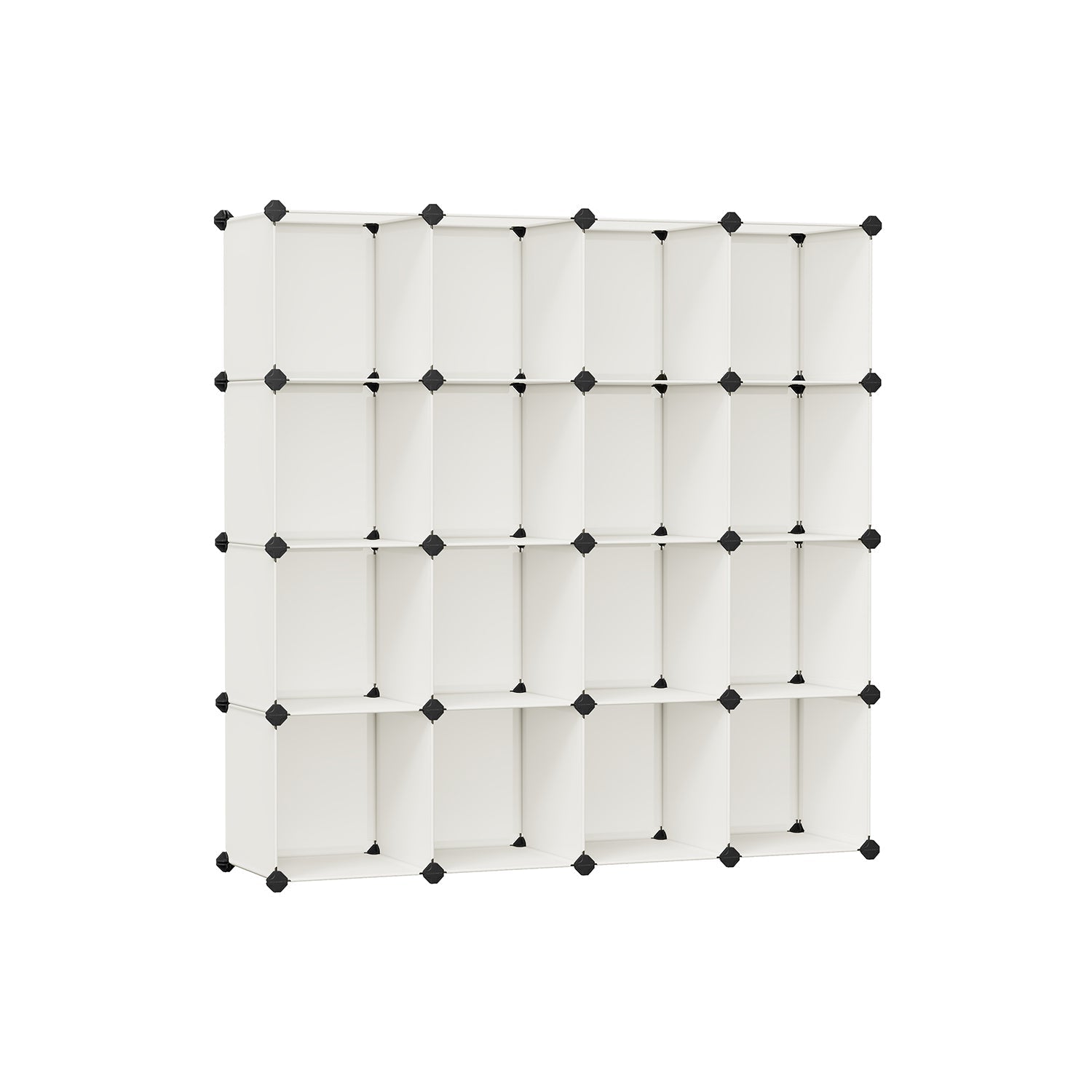 16-Cube Storage Unit - PP Plastic - Cream White - Stackable and Customizable Design