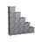 Cube Storage Organiser - Plastic - Grey - 15-Cube Design with Doors