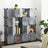 Cube Storage Organiser - Plastic - Grey - 15-Cube Design with Doors