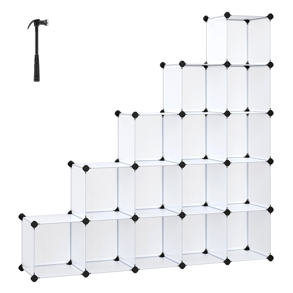 16 Cubes Shoe Rack - Plastic - White