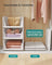 Stackable Storage Baskets - Fabric - White - Foldable and Organizational Set of 4