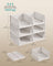 Stackable Storage Baskets - Fabric - White - Foldable and Organizational Set of 4