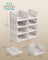 Stackable Storage Baskets - Fabric - White - Foldable and Organizational Set of 4