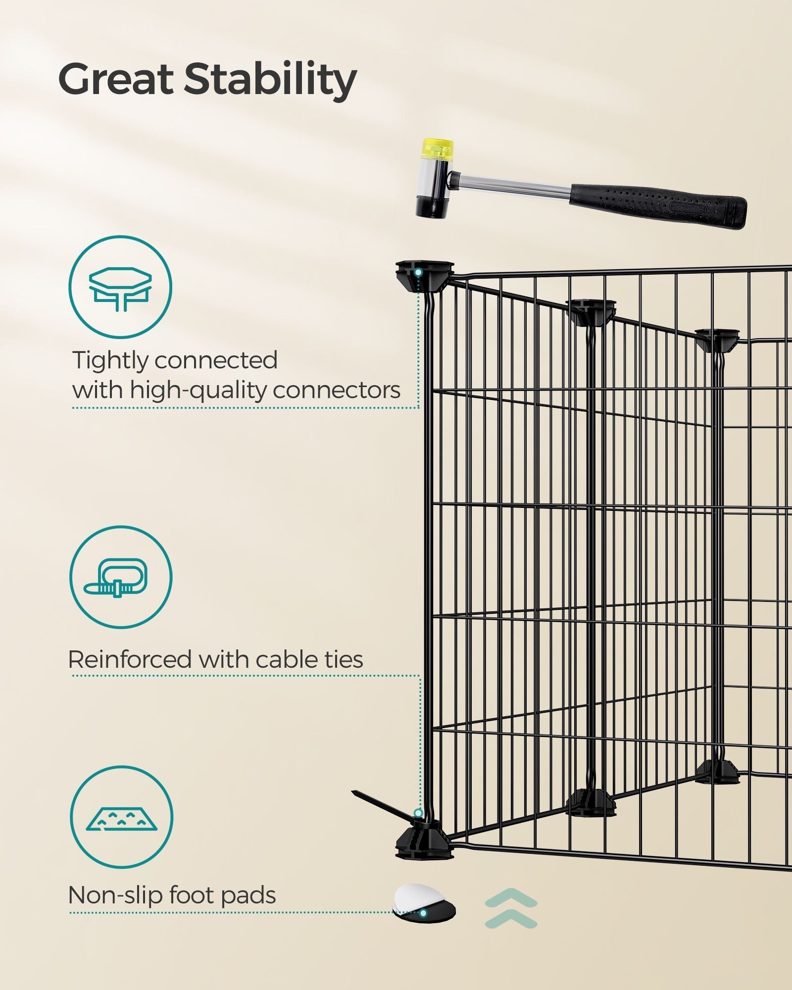DIY Metal Cage - Steel - Black - Modular Design for Small Animals