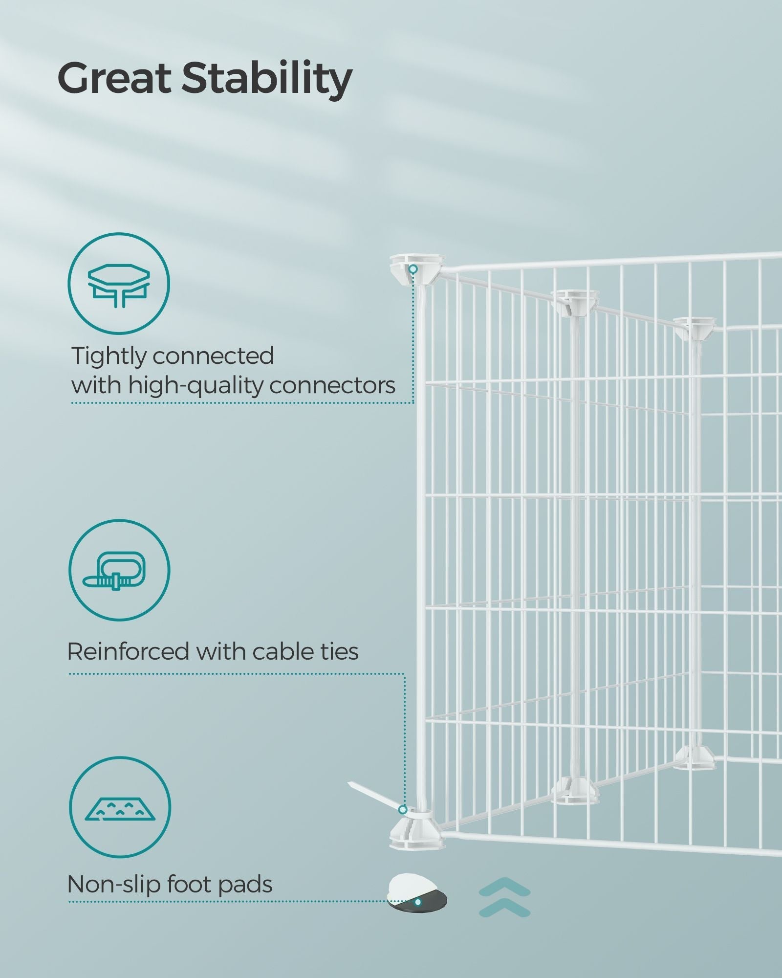 Metal DIY Guinea Pig Cage - White - Modular