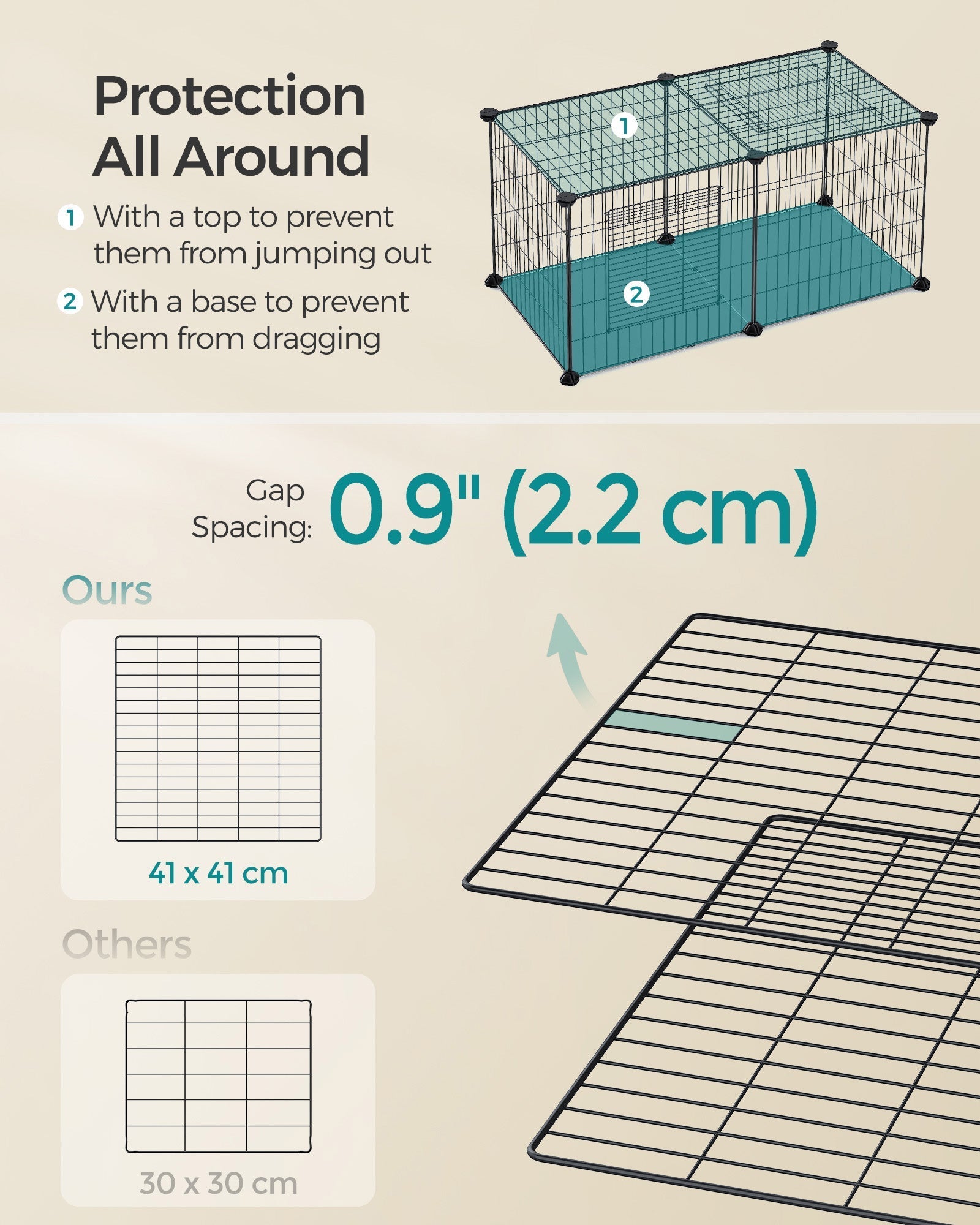 Small Animal Cage - Metal - Black - Easy to Clean with Top and Two Doors