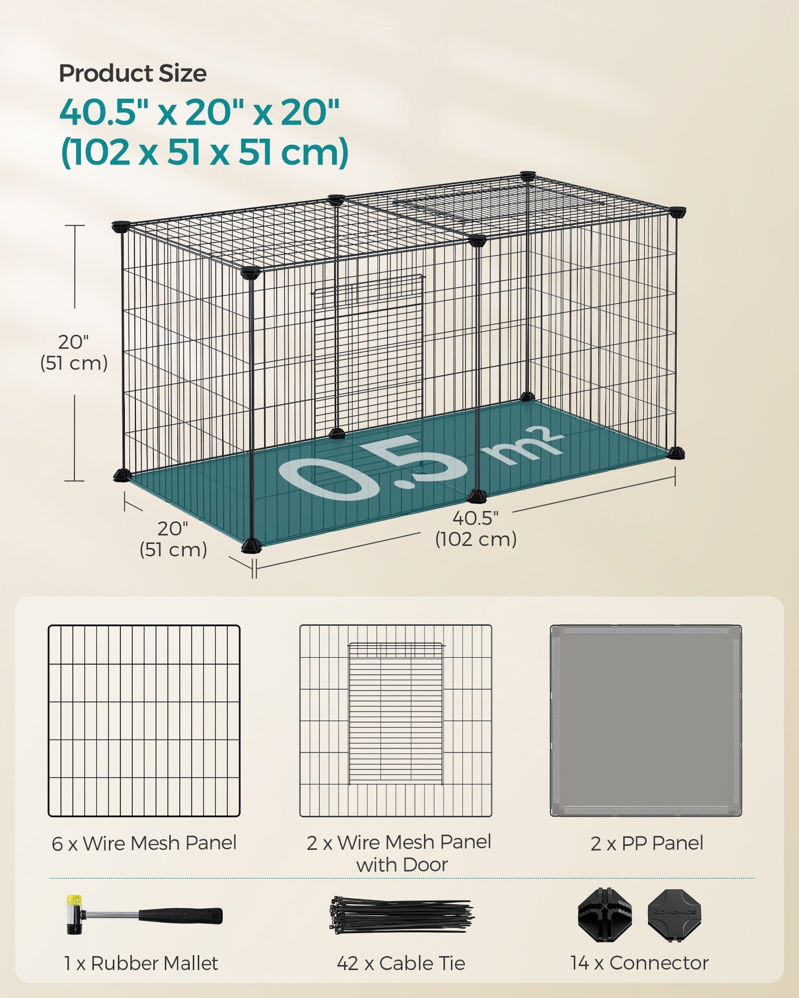 Small Animal Cage - Metal - Black - Easy to Clean