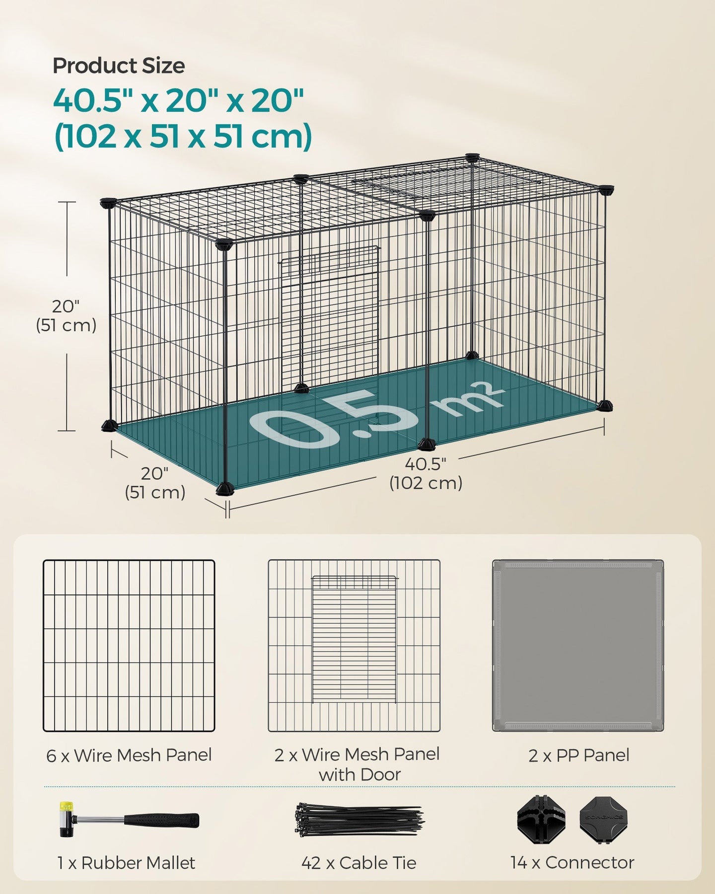 Small Animal Cage - Metal - Black - Easy to Clean