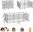 Guinea Pig Cage - Metal - Black - Modular 12-Panel Indoor Playpen with Assembly Tools