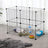 Guinea Pig Cage - Metal - Black - Modular 12-Panel Indoor Playpen with Assembly Tools