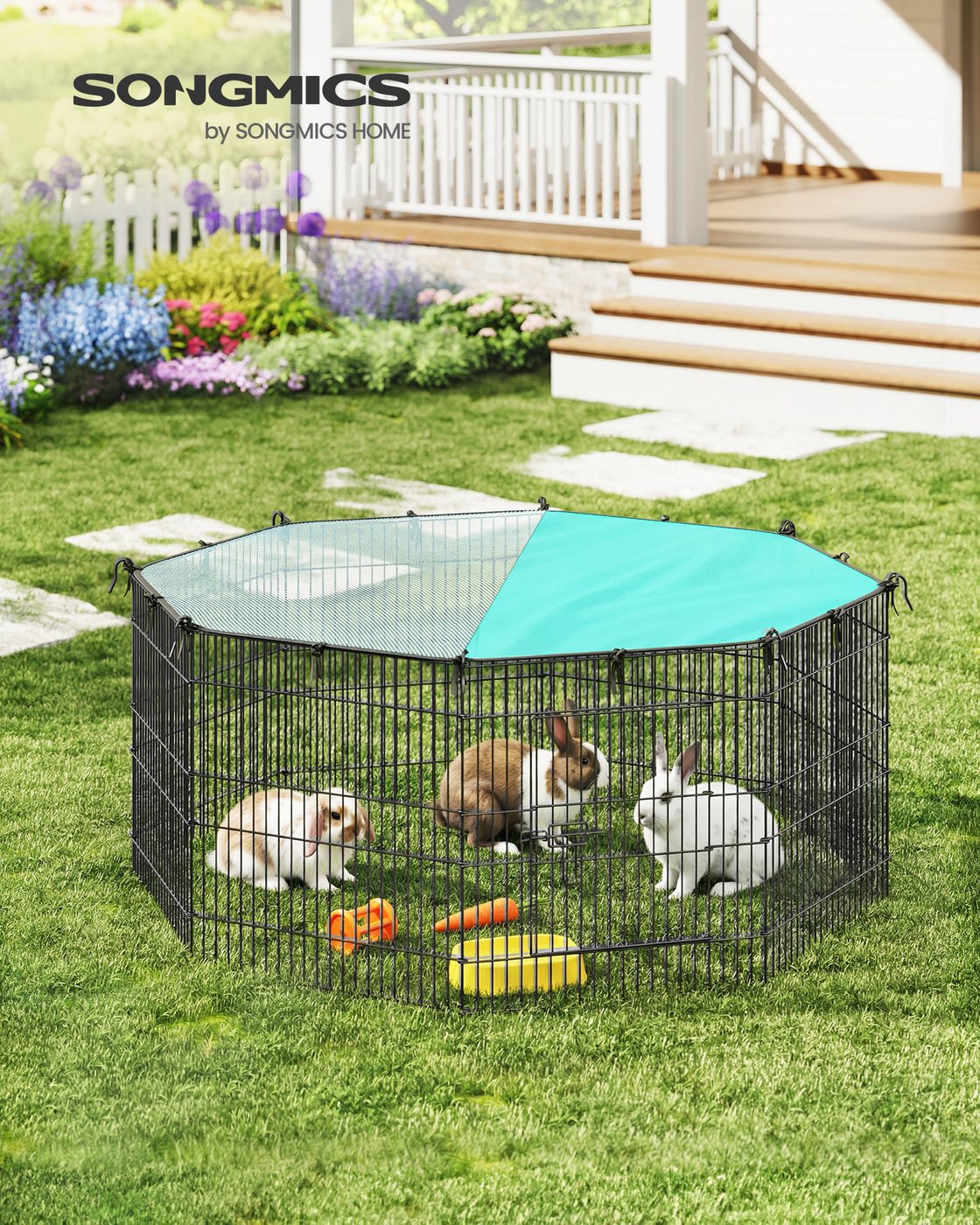 Small Animal Playpen - 138L - Metal - Roof