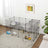 Pet Playpen - Metal - Black - 2 Floors Customisable with Indoor Use