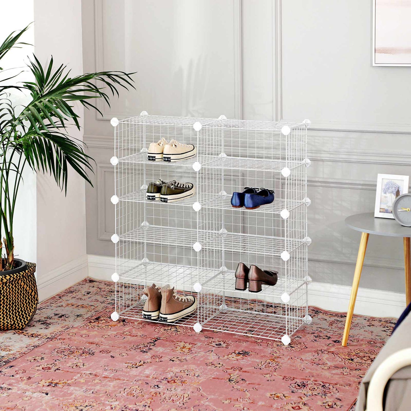 Shoe Rack - Metal - Black - Modular DIY Interlocking Design