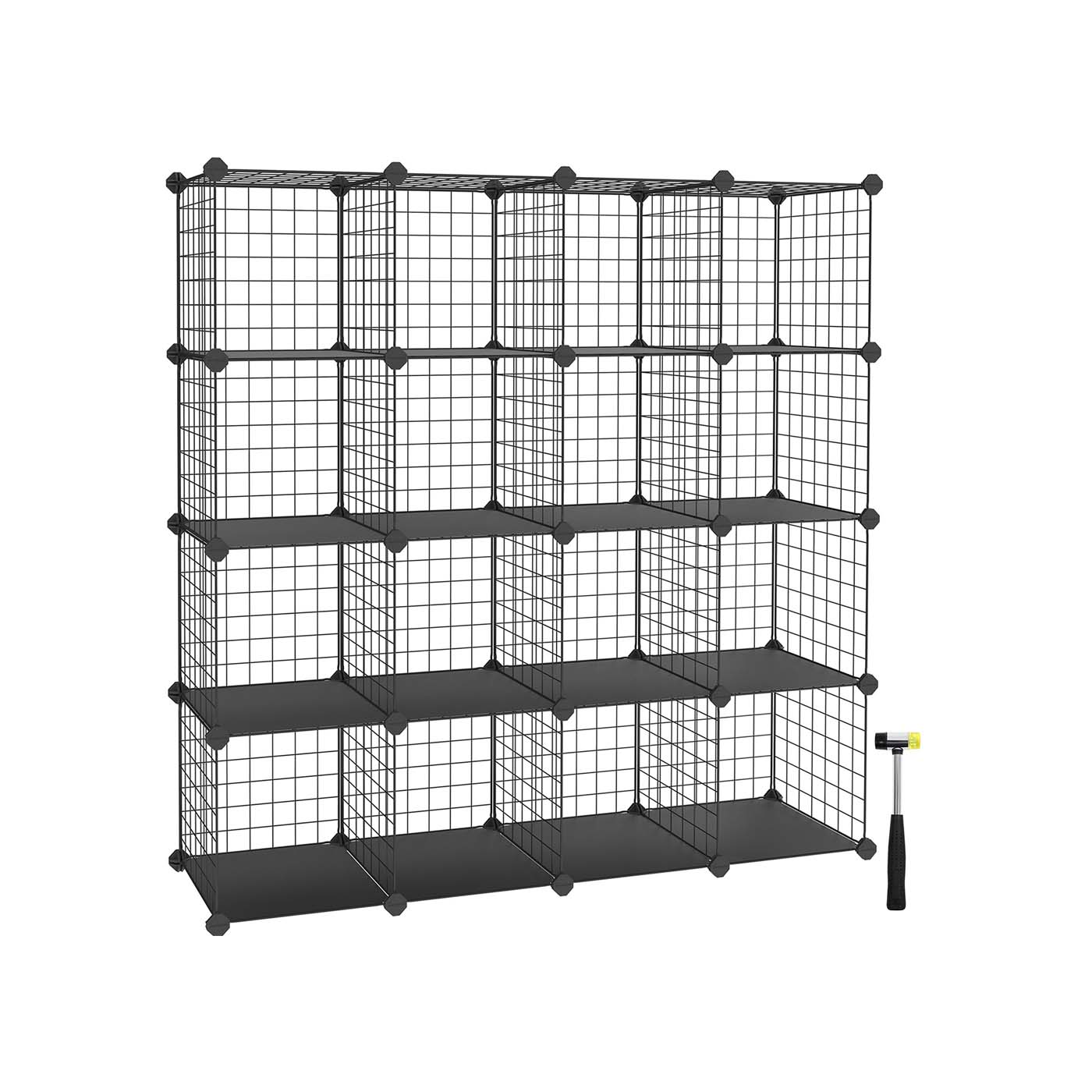 Metal Wire Cube Organizer - Metal - White - Modular Design with 16 Cubes