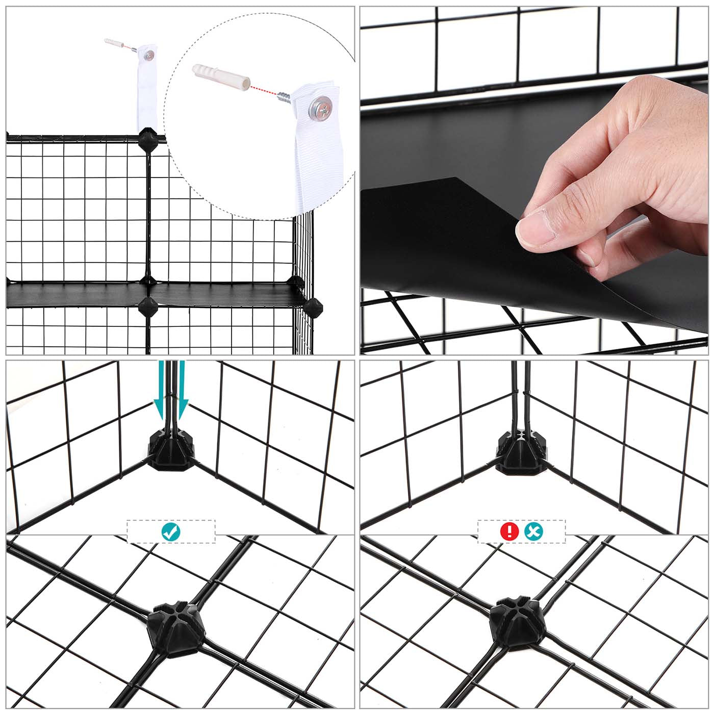 Metal Wire Cube Organizer - Metal - White - Modular Design with 16 Cubes