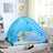 Teepee Tent - Fabric - Blue - Portable Pop Up Design with Carry Bag
