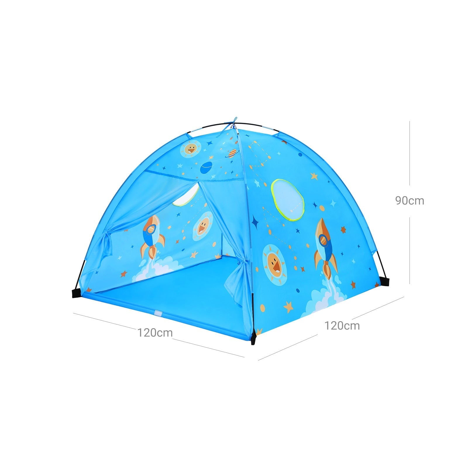 Teepee Tent - Fabric - Blue - Portable Pop Up Design with Carry Bag