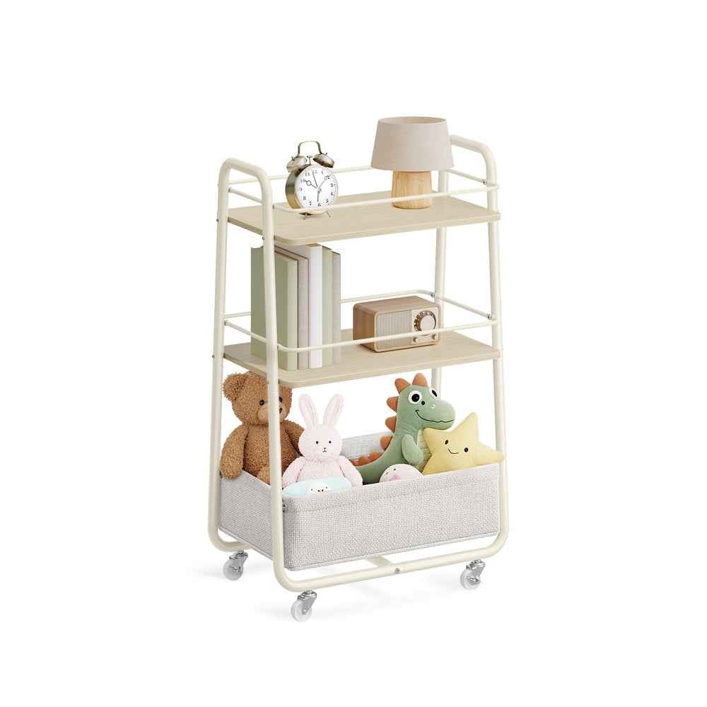 Storage Trolley - 31.9" - Particleboard - 3-Tier Rolling Design