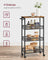 Kitchen Cart Trolley - Steel Frame - Black - Space-Saving with Wheels