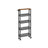 5-Shelf Trolley - Steel - Rustic Brown and Black - Space-Saving with Castors