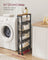 5-Shelf Trolley - Steel - Rustic Brown and Black - Space-Saving with Castors