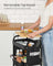 3-Tier Storage Trolley - Metal - Ink Black - Rolling Cart with Table Top and Removable Hanging Cups