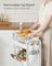 3-Tier Storage Trolley - Wood - Cloud White - Rolling Utility Cart with Table Top and Removable Hanging Cups