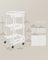 Storage Trolley - Metal Mesh - Cloud White - 3 Shelves with Removable Pegboards and Hooks