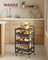 Storage Trolley - Metal - Rustic Brown - 4-Tier with Pull-Out Baskets and Wheels