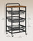 Storage Trolley - Metal - Rustic Brown - 4-Tier with Pull-Out Baskets and Wheels