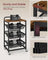 Storage Trolley - Metal - Rustic Brown - 4-Tier with Pull-Out Baskets and Wheels