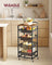 Storage Trolley - Metal - Rustic Brown - 4-Tier with Pull-Out Baskets and Wheels