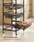Storage Trolley - Metal - Rustic Brown - 4-Tier with Pull-Out Baskets and Wheels
