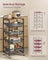 Storage Trolley - Metal - Rustic Brown - 4-Tier with Pull-Out Baskets and Wheels