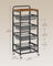 Storage Trolley - Metal - Rustic Brown - 4-Tier with Pull-Out Baskets and Wheels