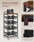 Storage Trolley - Metal - Rustic Brown - 4-Tier with Pull-Out Baskets and Wheels