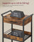 Rolling Storage Trolley - Metal - Rustic Brown - 4-Tier with Table Top and Lockable Castors