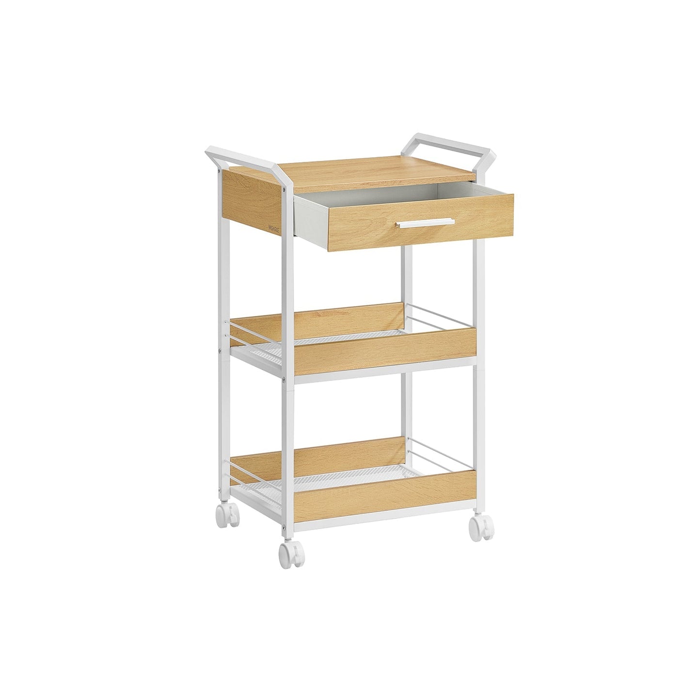 Rolling Storage Trolley - Golden Oak - Wooden