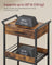 4-Tier Rolling Storage Trolley - Wood - Rustic Brown - Lockable Castors and Top Drawer